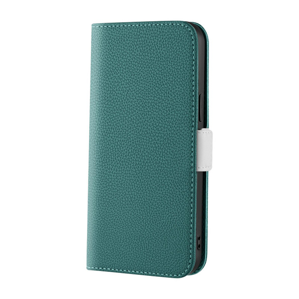 Candy Color Litchi Texture Leatherette Phone Case - iPhone 14 Pro Max(Dark Green)