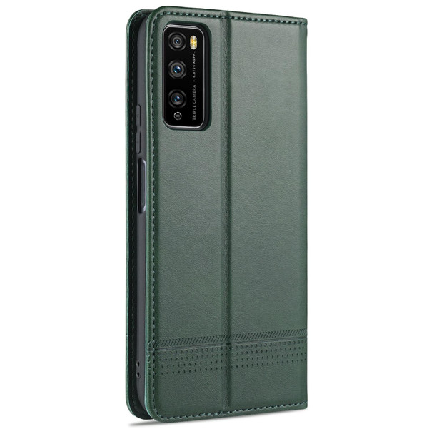 Huawei Enjoy 20 Pro / Enjoy Z 5G AZNS Magnetic Calf Texture Horizontal Flip Leather Case with Card Slots & Holder & Wallet(Dark Green)