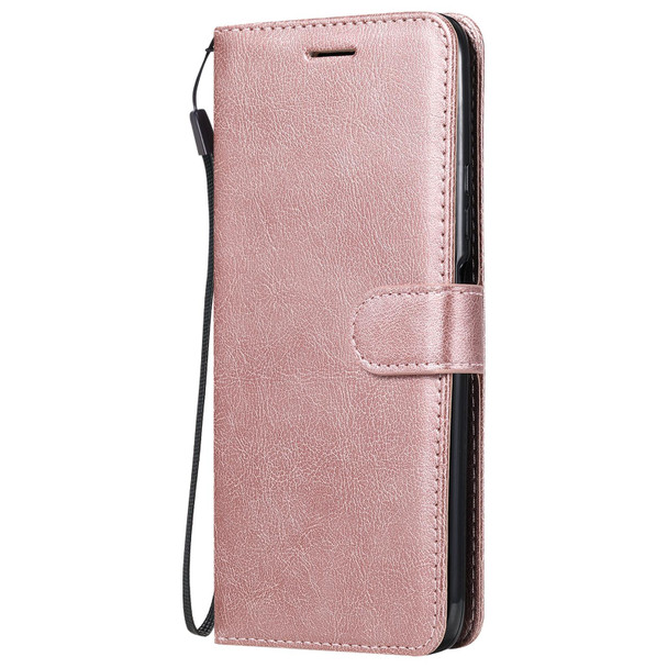 Huawei Enjoy 20 5G Solid Color Horizontal Flip Protective Leather Case with Holder & Card Slots & Wallet & Photo Frame & Lanyard(Rose Gold)