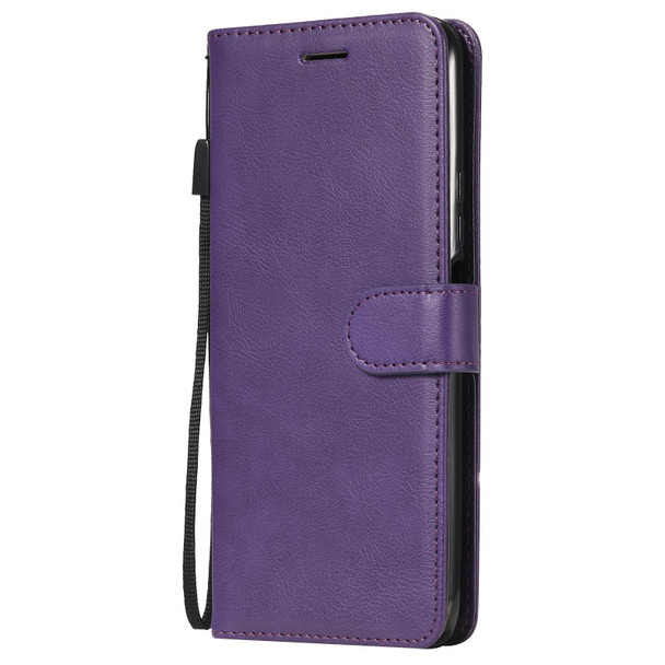 Huawei Enjoy 20 Plus 5G Solid Color Horizontal Flip Protective Leather Case with Holder & Card Slots & Wallet & Photo Frame & Lanyard(Purple)