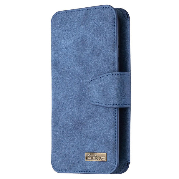 Huawei Y5p / Honor 9S Detachable Frosted Magnetic Horizontal Flip Leather Case with Card Slots & Holder & Zipper Wallet & Photo Frame(Blue)