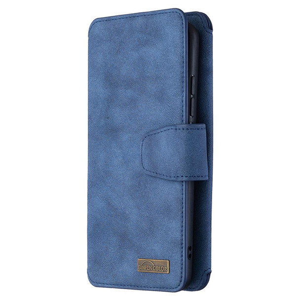 Huawei P Smart Z Detachable Frosted Magnetic Horizontal Flip Leather Case with Card Slots & Holder & Zipper Wallet & Photo Frame(Blue)