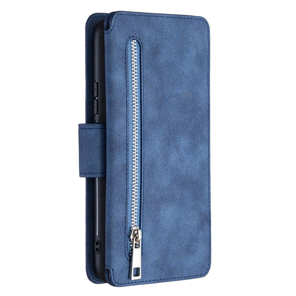 Huawei P Smart Z Detachable Frosted Magnetic Horizontal Flip Leather Case with Card Slots & Holder & Zipper Wallet & Photo Frame(Blue)