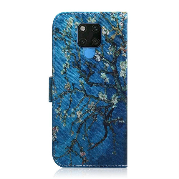 Apricot Flower Pattern Coloured Drawing Horizontal Flip Leatherette Case for Huawei Mate 20 X, with Holder & Card Slots & Wallet