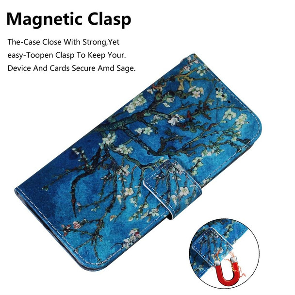 Apricot Flower Pattern Coloured Drawing Horizontal Flip Leatherette Case for Huawei Mate 20 X, with Holder & Card Slots & Wallet