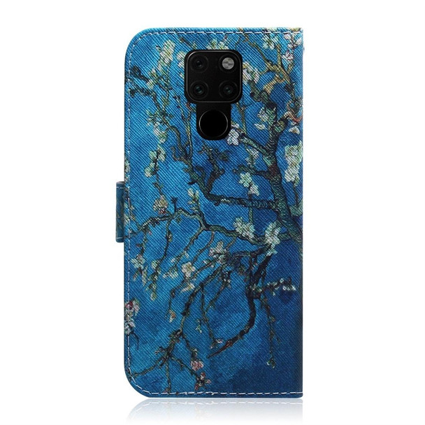 Apricot Flower Pattern Coloured Drawing Horizontal Flip Leatherette Case for Huawei Mate 20, with Holder & Card Slots & Wallet