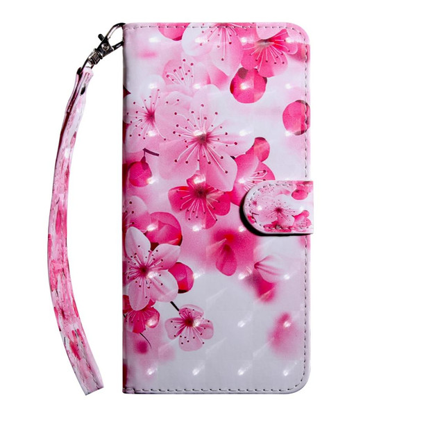 3D Painting Pattern Coloured Drawing Horizontal Flip TPU + PU Leatherette Case with Holder & Card Slots & Wallet - Huawei Y6 2019 / Y6 Pro 2019 /  Honor Play 8A(Red Flower)