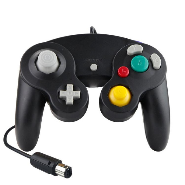 2 PCS Single Point Vibrating Controller Wired Game Controller - Nintendo NGC / Wii, Product color: Black