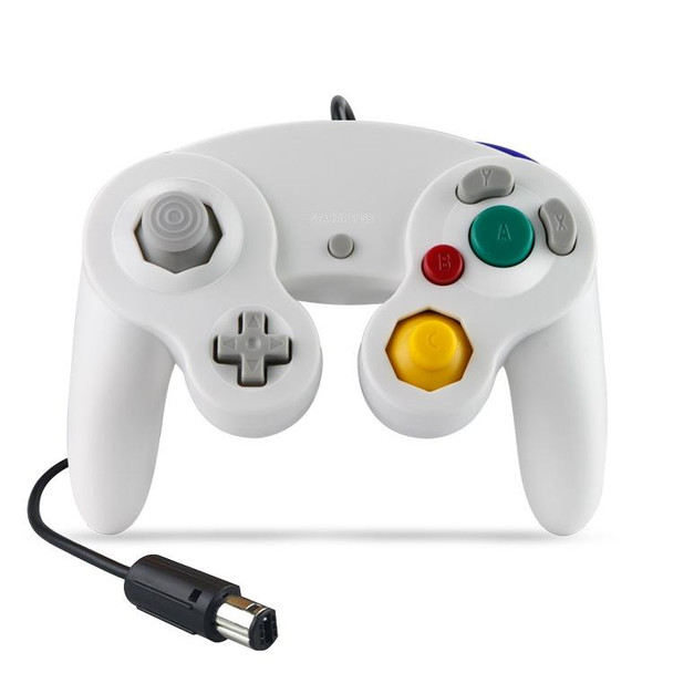 2 PCS Single Point Vibrating Controller Wired Game Controller - Nintendo NGC / Wii, Product color: White