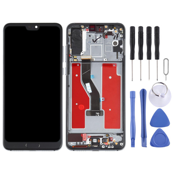 LCD Screen and Digitizer Full Assembly with Frame for Huawei P20 Pro(Blue)