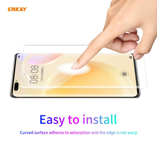 Huawei Nova 8 Pro 2 PCS ENKAY Hat-Prince 3D Full Screen PET Curved Hot Bending HD Screen Protector Soft Film Support Fingerprint Unlock