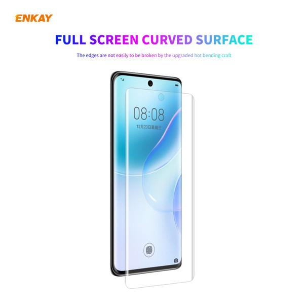 Huawei Nova 8 2 PCS ENKAY Hat-Prince 3D Full Screen PET Curved Hot Bending HD Screen Protector Soft Film Support Fingerprint Unlock