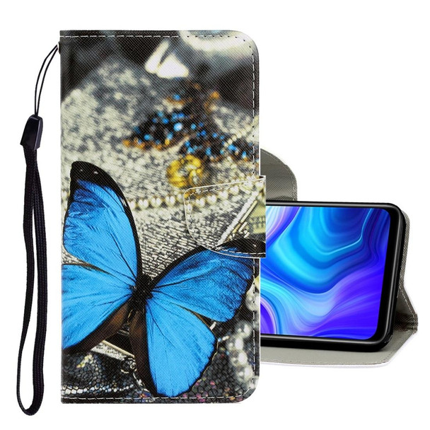 Huawei Y6p 3D Colored Drawing Horizontal Flip PU Leather Case with Holder & Card Slots & Wallet(A Butterfly)