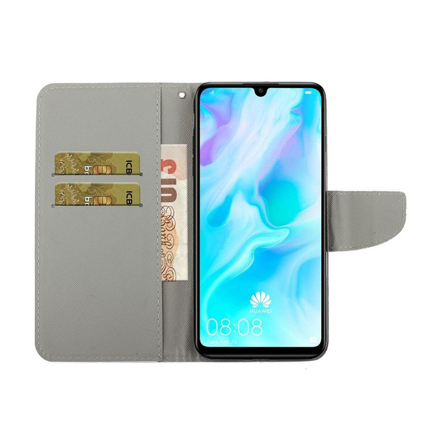 Huawei Y6p 3D Colored Drawing Horizontal Flip PU Leather Case with Holder & Card Slots & Wallet(A Butterfly)