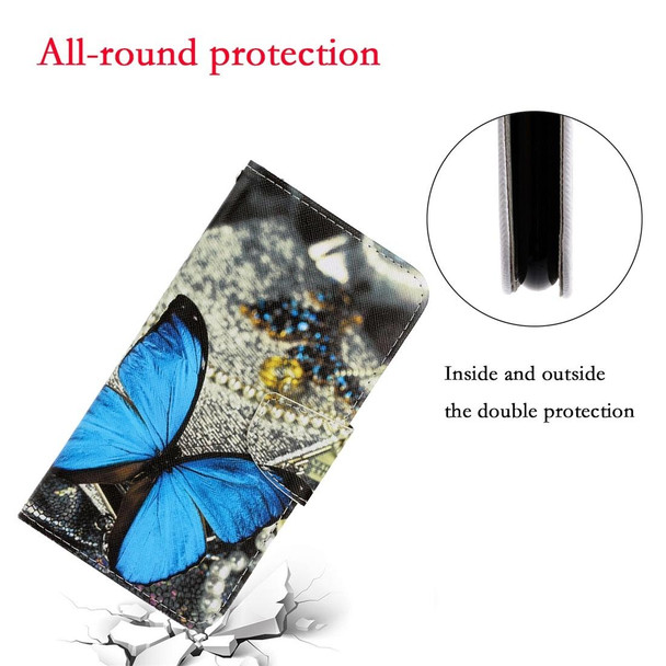 Huawei Y6p 3D Colored Drawing Horizontal Flip PU Leather Case with Holder & Card Slots & Wallet(A Butterfly)