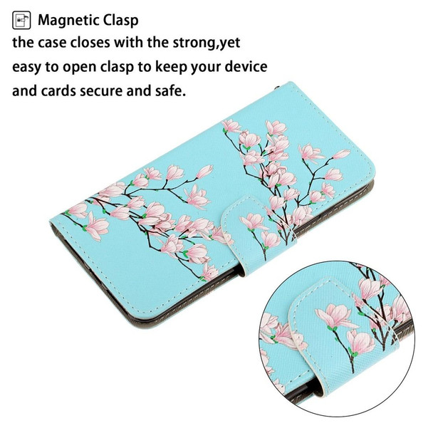 Huawei Y6p 3D Colored Drawing Horizontal Flip PU Leather Case with Holder & Card Slots & Wallet(Magnolia)