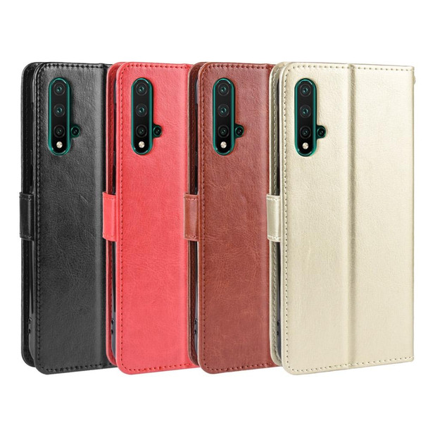 Retro Crazy Horse Texture Horizontal Flip Leather Case for Huawei Nova 5 /Nova 5 Pro , with Holder & Card Slots & Photo Frame(Red)