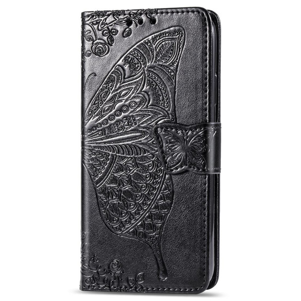 Butterfly Love Flowers Embossing Horizontal Flip Leatherette Case for Huawei Y9 Prime (2019), with Holder & Card Slots & Wallet & Lanyard(Black)