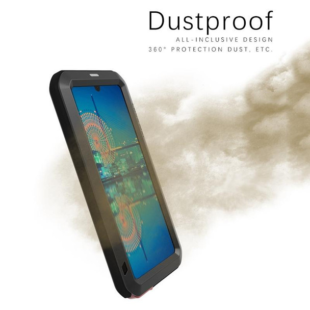 LOVE MEI Powerful Dustproof Shockproof Splashproof Metal + Silicone Combination Case for Huawei P30 (Black)