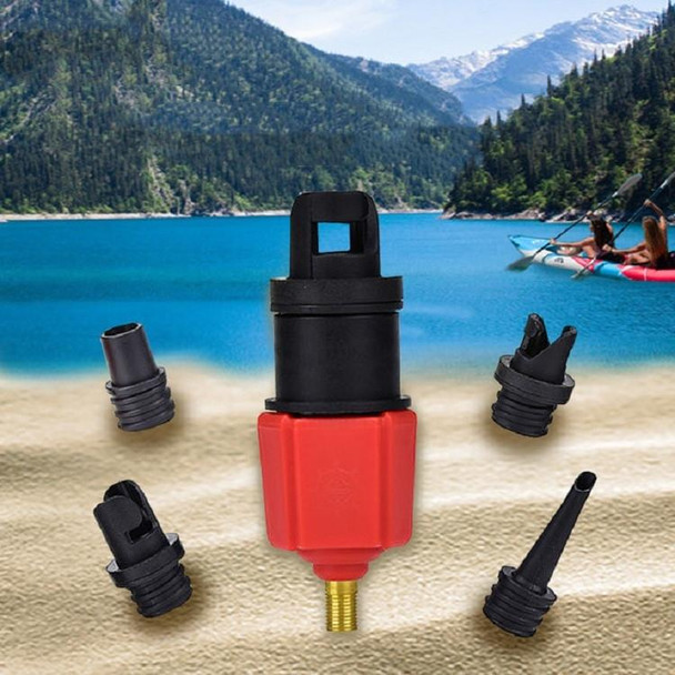 Surfing Paddle Board Rubber Boat Inflatable Bed Air Valve Adapter Car Air Pump Adapter(Red)