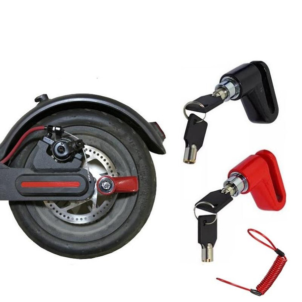 2 in 1 Electric Scooter Disc Brake Lock Multi-Function Reinforced Anti-Theft Lock Accessory for Xiaomi Mijia M365, Packing specification: Wire Rope (Red)