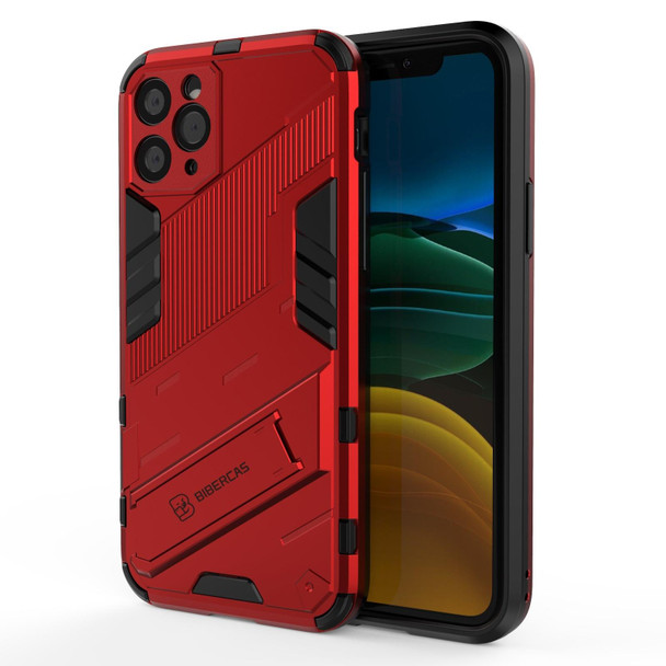 Punk Armor 2 in 1 PC + TPU Shockproof Case with Invisible Holder - iPhone 11 Pro(Red)