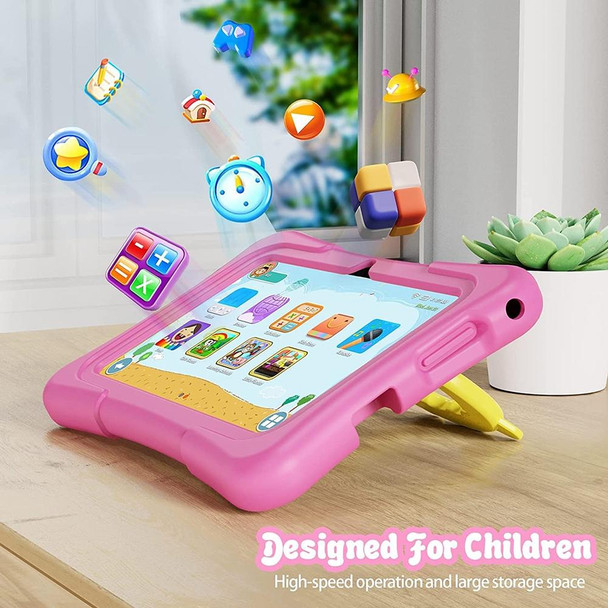 Pritom K7 Pro Kids Education Tablet PC, 7.0 inch, 2GB+32GB, Android 11 Allwinner A100 Quad Core CPU, Support 2.4G WiFi / Bluetooth / Dual Camera, Global Version with Google Play, US Plug(Pink)