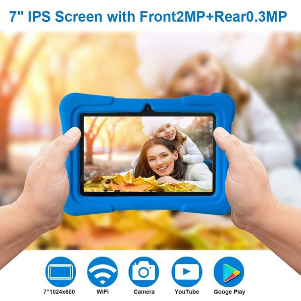 Pritom K7 Kids Education Tablet PC, 7.0 inch, 1GB+16GB, Android 10 Allwinner A50 Quad Core CPU, Support 2.4G WiFi / Bluetooth / Dual Camera, Global Version with Google Play(Light Blue)