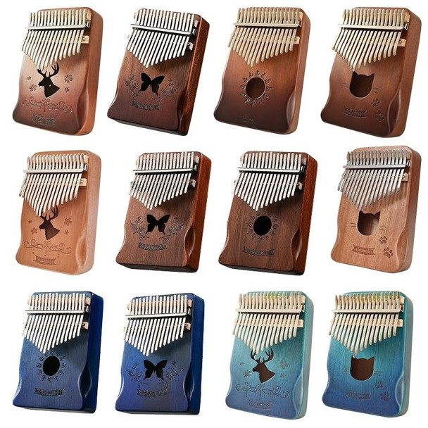 17 Tone Acacia Wood Thumb Piano Kalimba Musical Instruments(Brown-Sun)