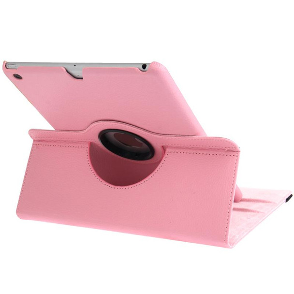 Litchi Texture 360 Degrees Rotation Leather Tablet Case with Holder for iPad Air / Air 2 / iPad 9.7 2017 / iPad 9.7 2018(Pink)