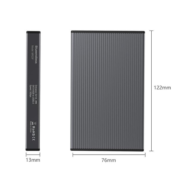 Blueendless 2.5 inch Mobile Hard Disk Box SATA Serial Port USB3.0 Free Tool SSD, Style: MR23F-C Port