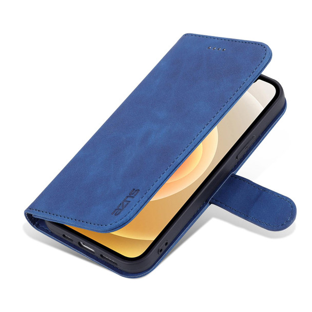 AZNS Skin Feel Calf Texture Horizontal Flip Leatherette Case - iPhone 14 Max(Blue)