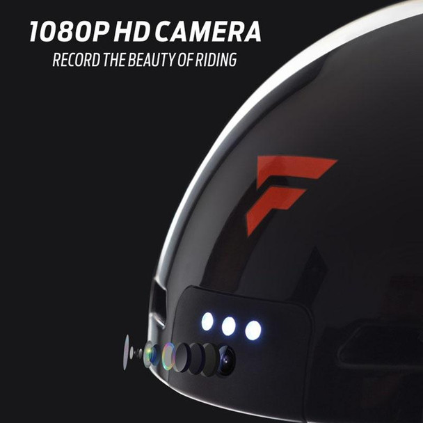 Foxwear V6 Camera Recorder Smart 1080P HD With Light Riding Helmet, Size: One Size(Black)