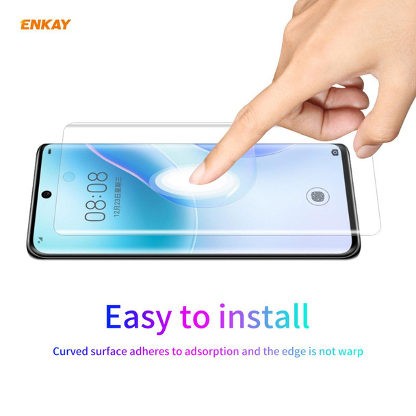 Huawei Nova 8 ENKAY Hat-Prince 3D Full Screen PET Curved Hot Bending HD Screen Protector Soft Film Support Fingerprint Unlock