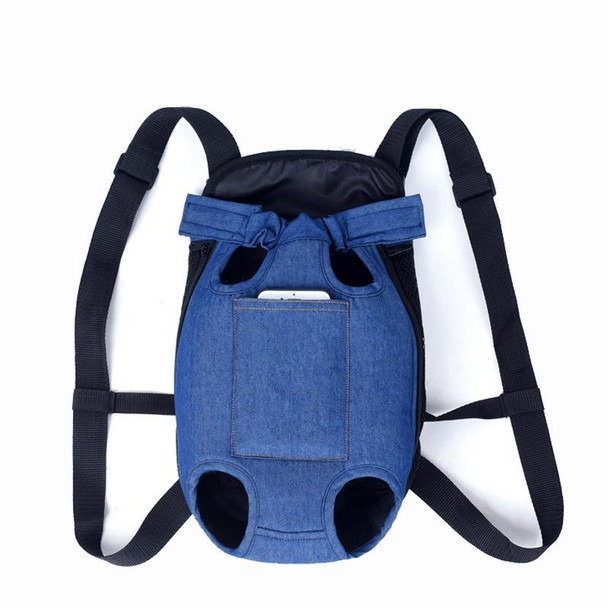 Dog Going Out Foldable On Chest Backpack Pet Carrier Bag, Colour: Blue Denim (Four Seasons)(S)
