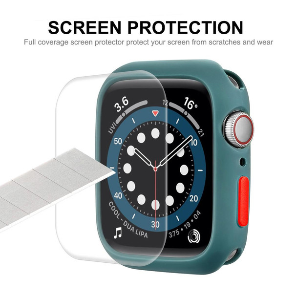 ENKAY  TPU Case  + Full Coverage PET Screen Protector - Apple Watch Series 7 41mm(Red)