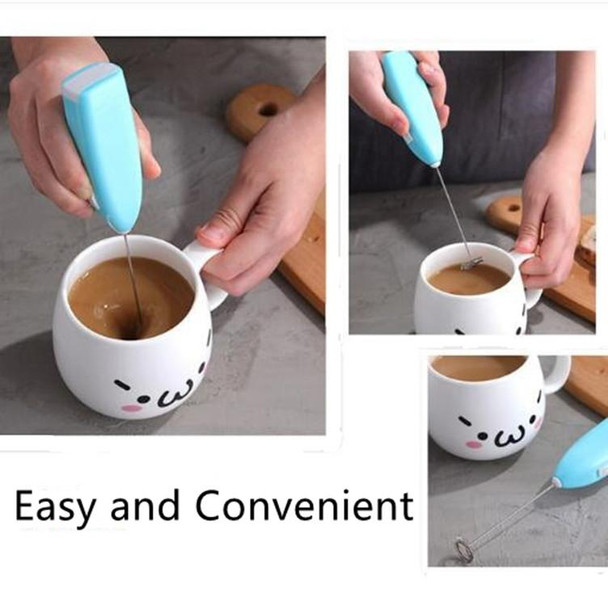 5 PCS Electric Handheld Home Kitchen Egg Beater Mini Stainless Steel Egg Coffee Milk Tea Blender(Green)