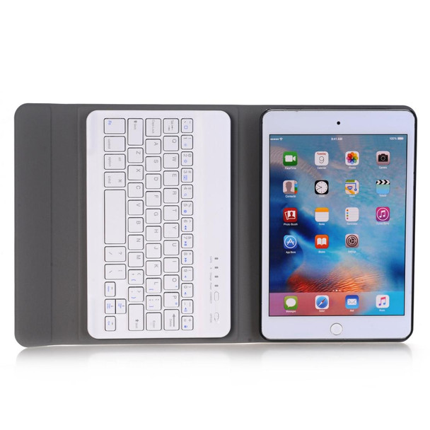 A05 Bluetooth 3.0 Ultra-thin ABS Detachable Bluetooth Keyboard Leatherette Tablet Case for iPad mini 5, with Holder(Rose Gold)