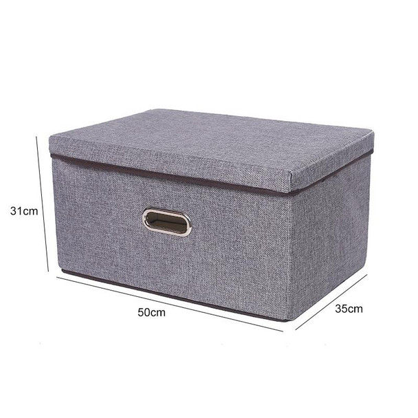 Household Clothes Storage Box Fabric Foldable Debris Storage Box Toy Storage Box,  Size: XL 50x35x31cm(Khaki)