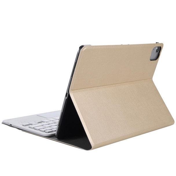 A11-A 2 in 1 Removable Bluetooth Keyboard + Protective Leatherette Tablet Case with Touchpad & Holder for iPad Pro 11 2021 / 2020 / 2018, iPad Air 2020(Gold)