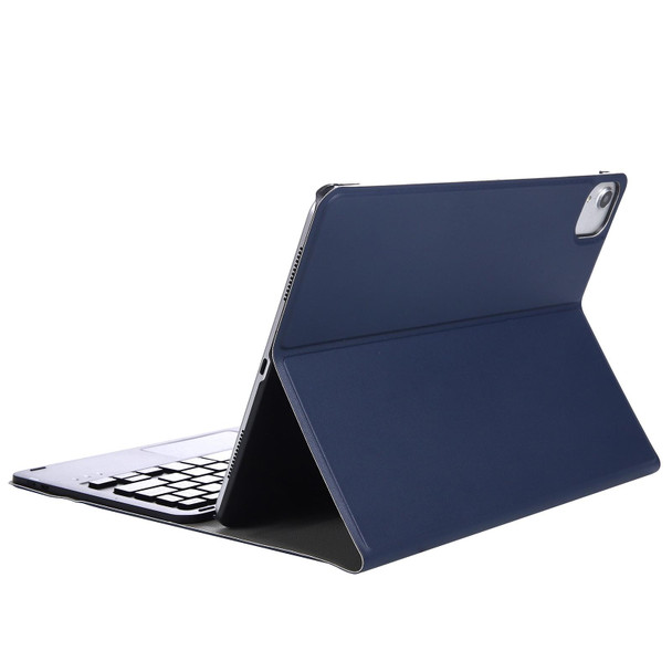 A11-A 2 in 1 Removable Bluetooth Keyboard + Protective Leatherette Tablet Case with Touchpad & Holder for iPad Pro 11 2021 / 2020 / 2018, iPad Air 2020(Dark Blue)