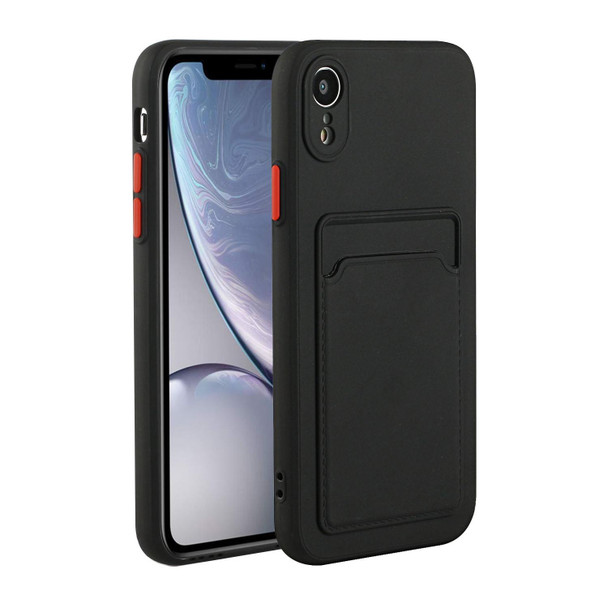 Card Slot Design Shockproof TPU Protective Case - iPhone XR(Black)