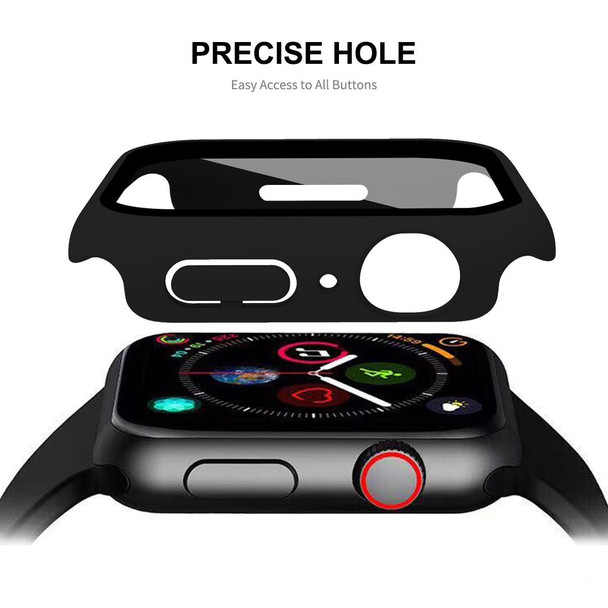 ENKAY Hat-Prince 2 in 1 PC Frame + 9H Tempered Glass Protector Full Coverage Case for Apple Watch Series 7 45mm(Green)