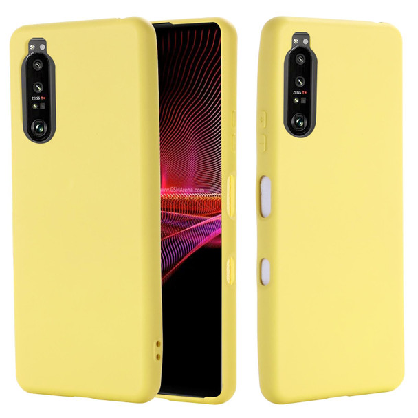 Sony Xperia 1 III Pure Color Liquid Silicone Shockproof Full Coverage Case(Yellow)