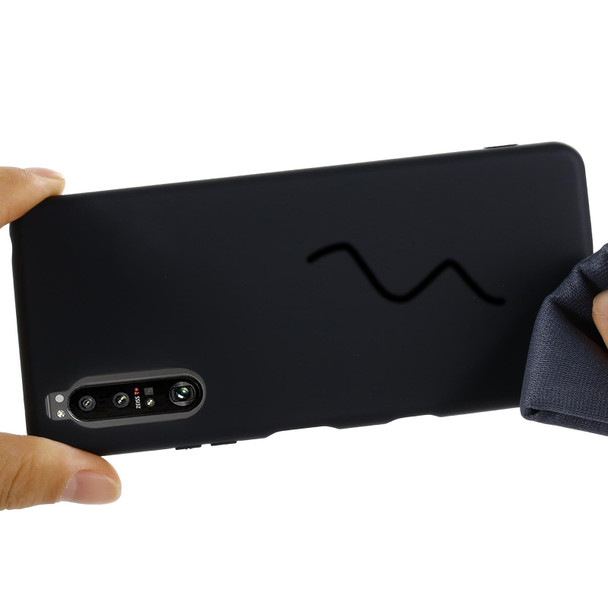 Sony Xperia 1 III Pure Color Liquid Silicone Shockproof Full Coverage Case(Black)