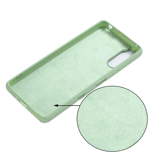 Sony Xperia 1 III Pure Color Liquid Silicone Shockproof Full Coverage Case(Green)