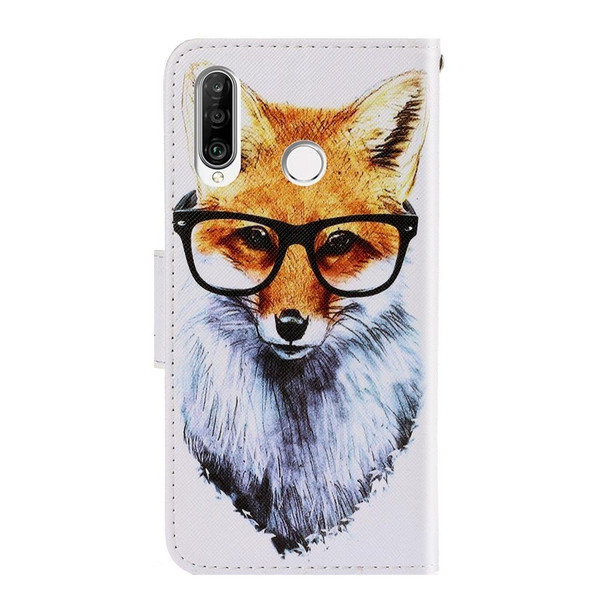 Huawei Y6p 3D Colored Drawing Horizontal Flip PU Leather Case with Holder & Card Slots & Wallet(Fox)