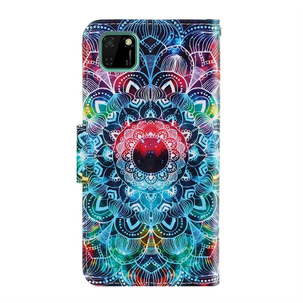 Huawei Y5p 3D Colored Drawing Horizontal Flip PU Leather Case with Holder & Card Slots & Wallet(Mandala)