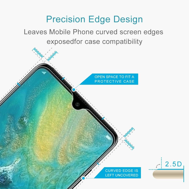 2 PCS 0.26mm 9H Surface Hardness 2.5D Curved Edge Tempered Glass Film for Huawei Mate 20