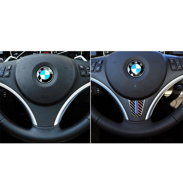 Large A Version Three Color Carbon Fiber Car Steering Wheel Decorative Sticker for BMW E90 2005-2012